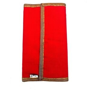 Levis Vintage Red Nylon Trifold Checkbook Wallet Hook Loop Closure